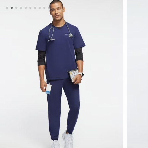 Jaanuu Men's Drawstring Scrub Jogger navy J85013 multiple sizes available - Picture 2 of 15